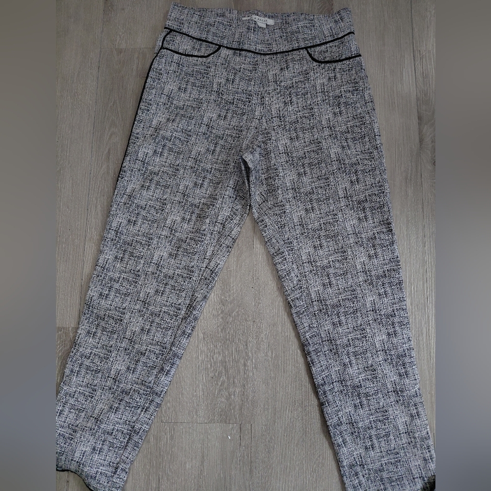 Women's Gray Textured Pull-On Pants